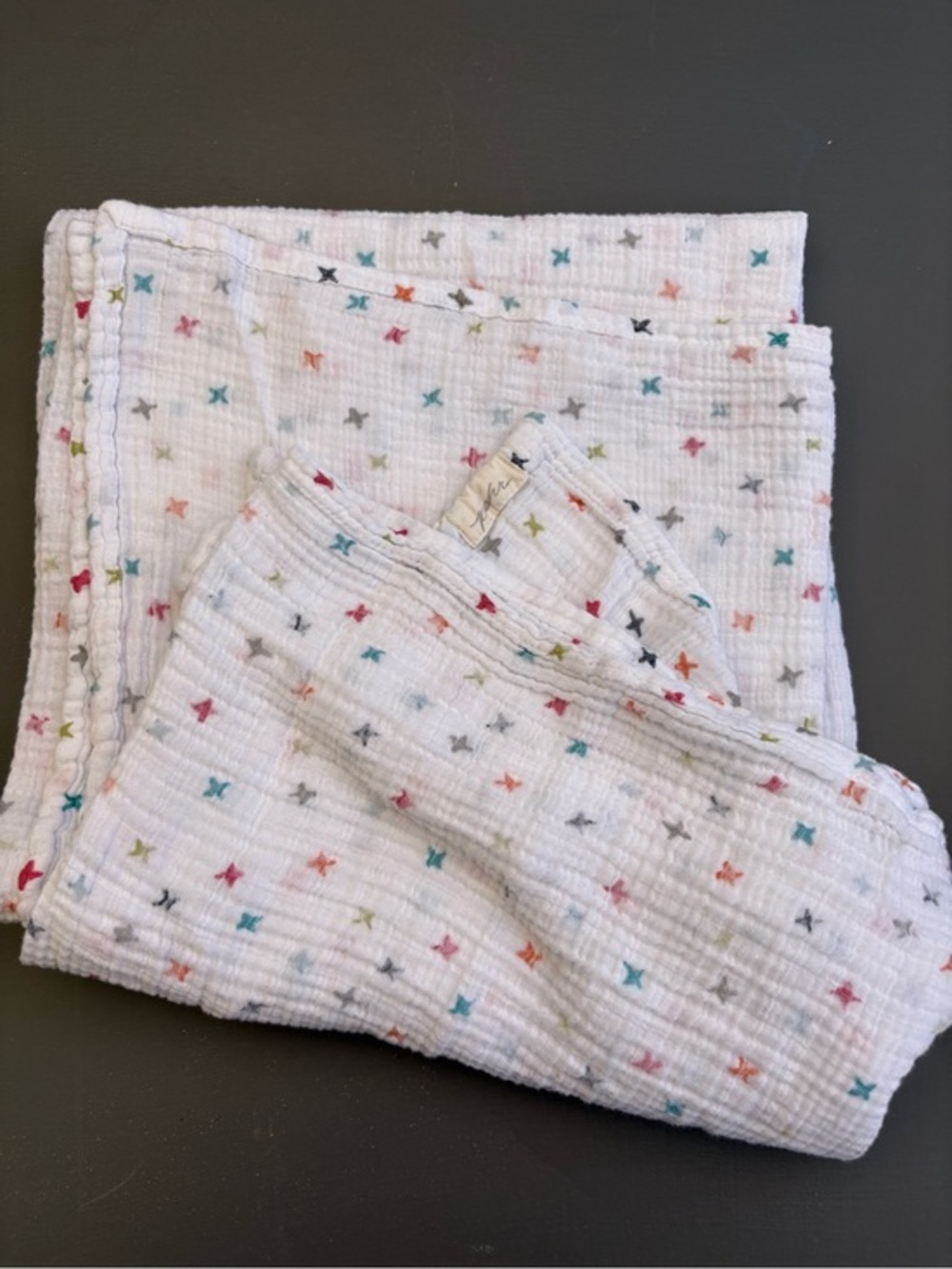 Pehr Muslin Swaddle Blanket - Multi Star Print (White)